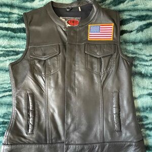 First Women's Black Leather Vest
